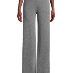 AMICALE Cashmere Wide Leg Flare Pants Sweatpants Grey Small